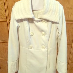 Winter white double breast coat